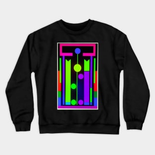 Day Glo Fluorescent Abstract Modern Crewneck Sweatshirt